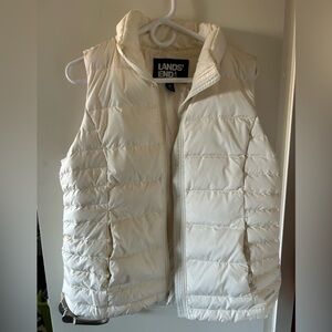 Lands' End Off-White Quilted vest